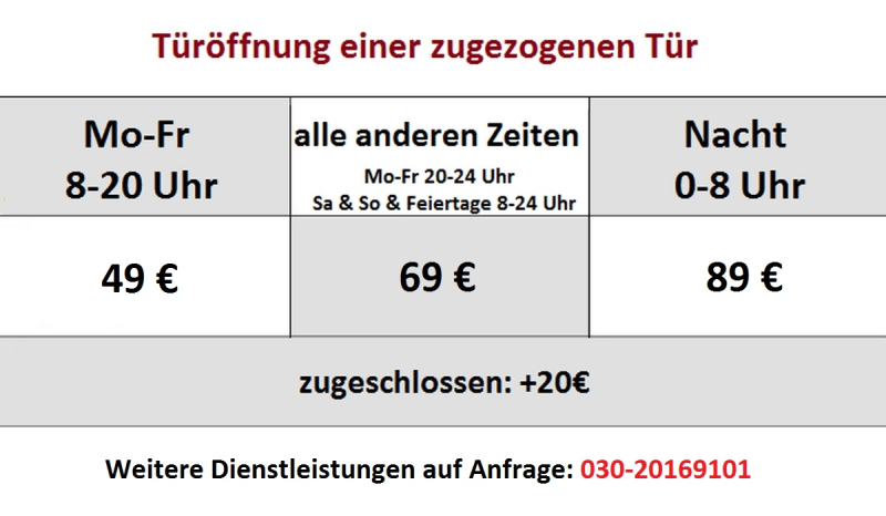 Preise Schlüsseldienst Berlin schluesseldienstberlinSchöneberg